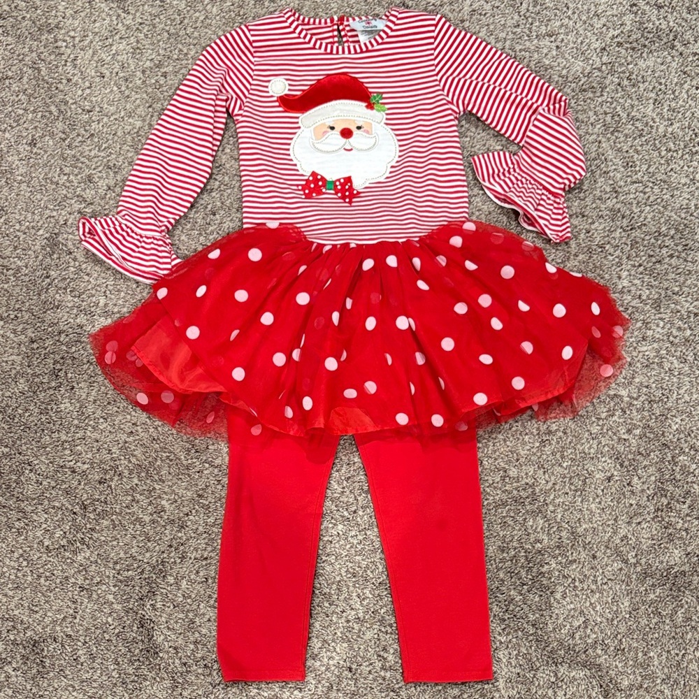 Kids Red Santa Costume with Tutu Skirt
